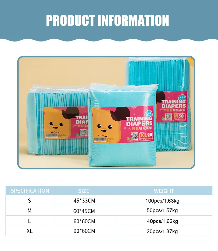 New Model Disposable Extra Large Size Pee Puppy Pet Dog Training Pads