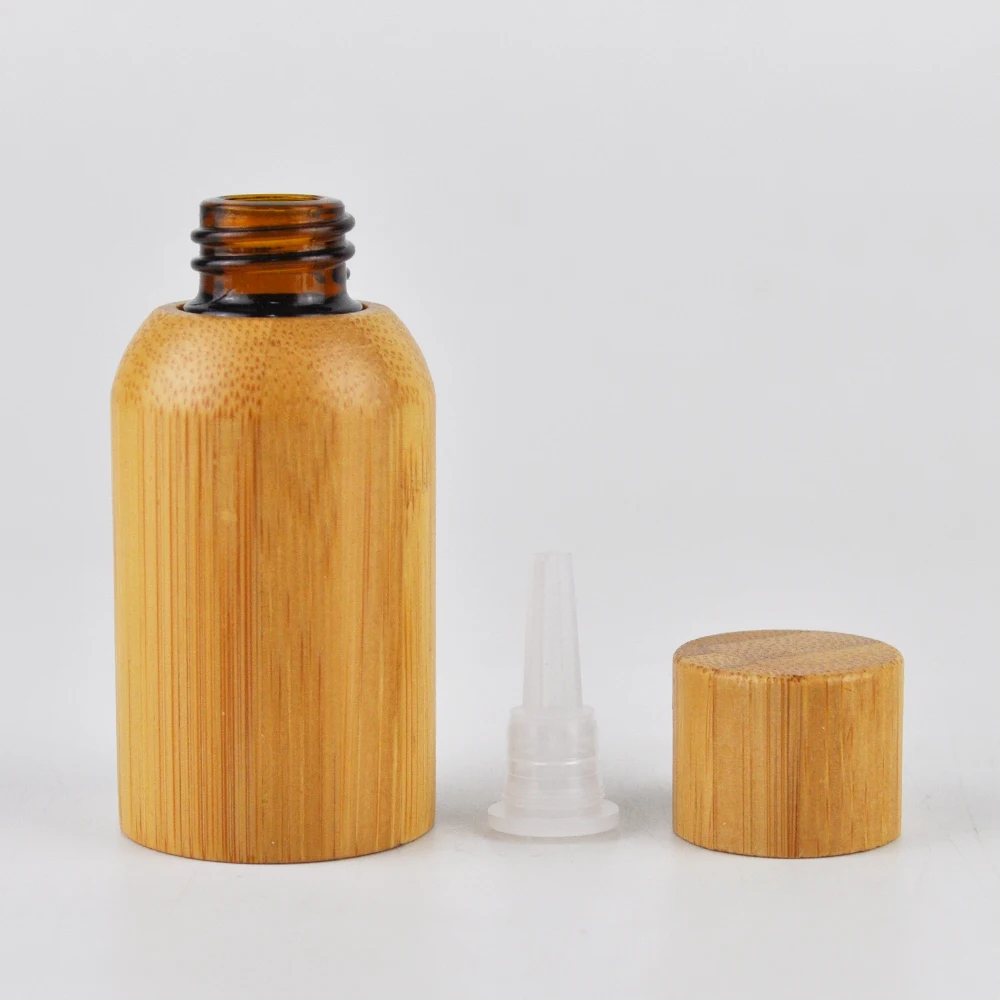 30ml 50ml Natural Bamboo Empty Refillable Glass Dropper Bottle Lotion Perfume Essential Oil 7774