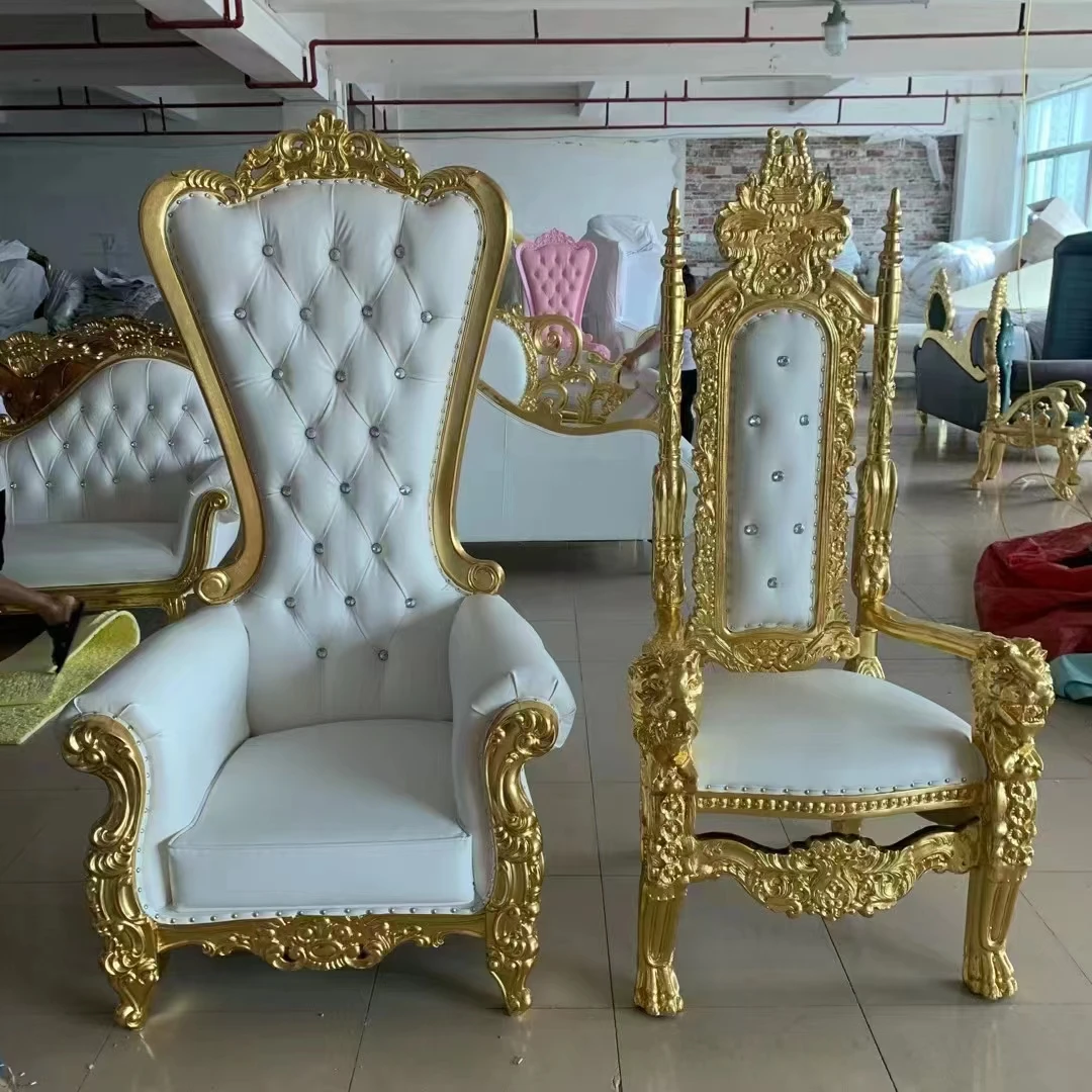 King And Queen High Back Cheaper Gold Throne Chairs Royal Luxury