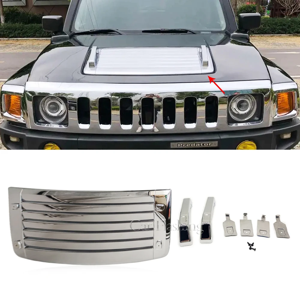 Chrome Hood Vent Cover for Hummer H3 H3T (2006-2010) - Durable