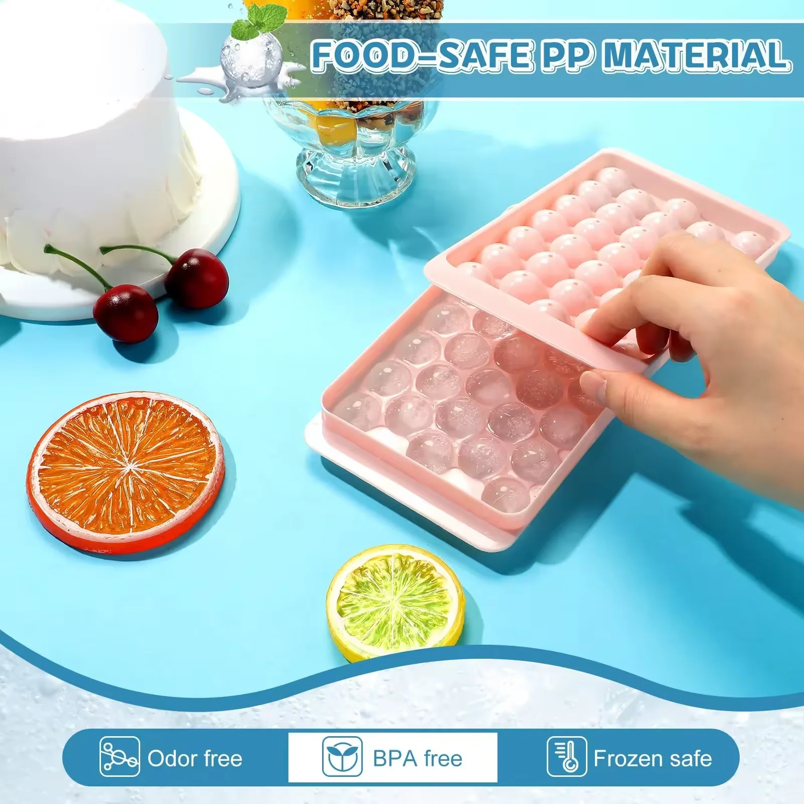 33 Grids Mini Hockey Puck Ice Cube Easy Release Silicone Mold For Cool