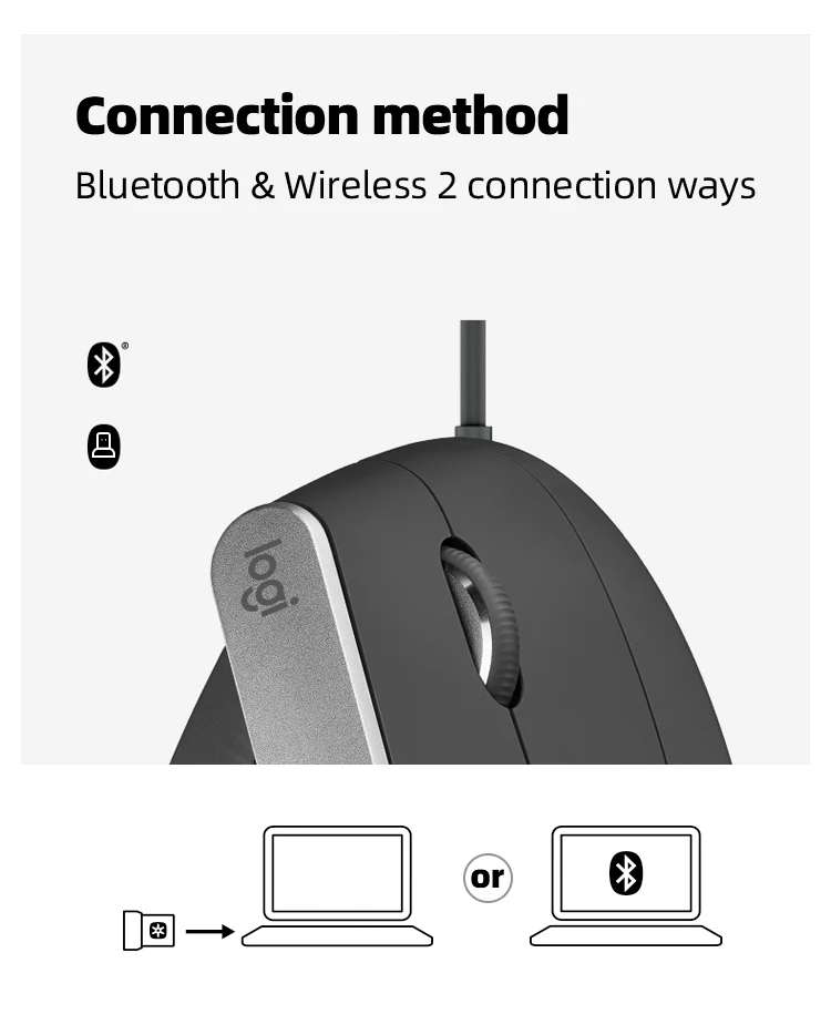 Logitech MX Vertical Mouse - Ergonomic Wireless Design