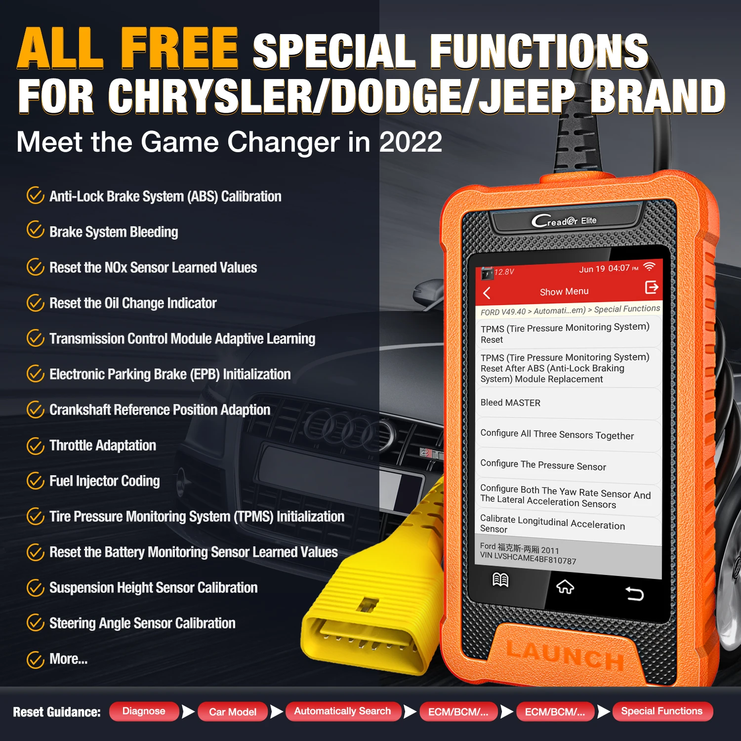 New Arrival Launch Cre Full System Diagnostic Tool For Chrysler Obd2 Code Reader Car Scanner On