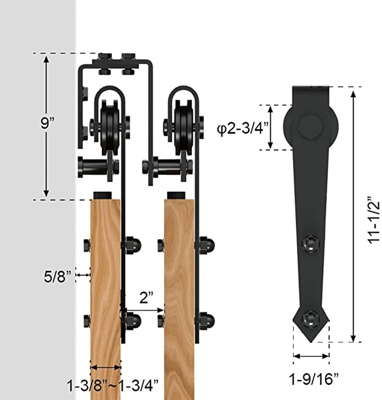 Glass Barn Door Hardware Interior Rolling Open Wheel Hanging Rail Barn