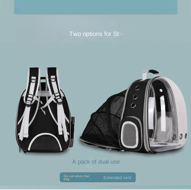Cat Backpack Solid Space Capsule Pattern Zipper Closure Pet Carrier Portable Outgoing Small Size Animal Pattern Pets Carring Bag