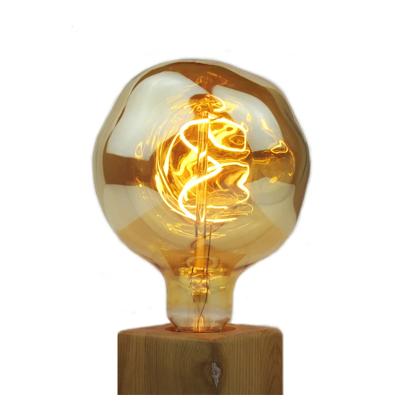Soft Filament Smoky Color E27 Socket G125 Irregular Led Globe Bulb 4w