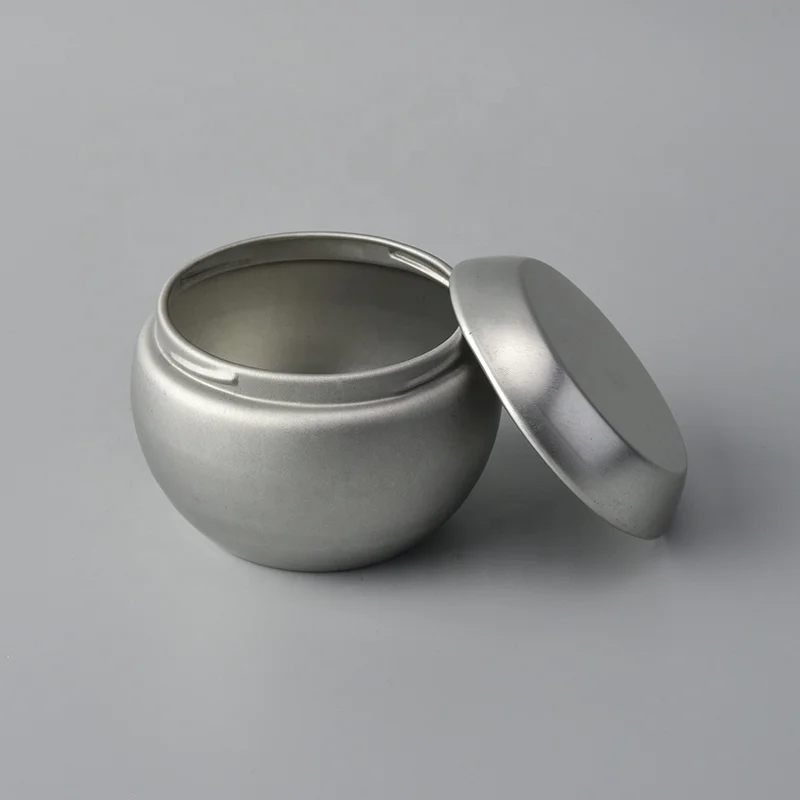 Vintage silver Metal Candle tin Container with lid for home Decoration in bulk