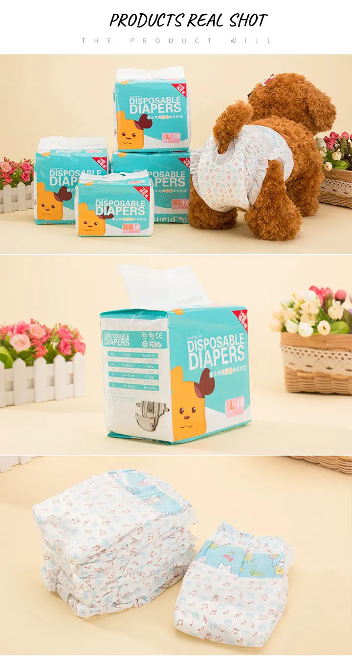 Wholesale Disposable Pet Diaper Supply Super Absorbent Soft Disposable