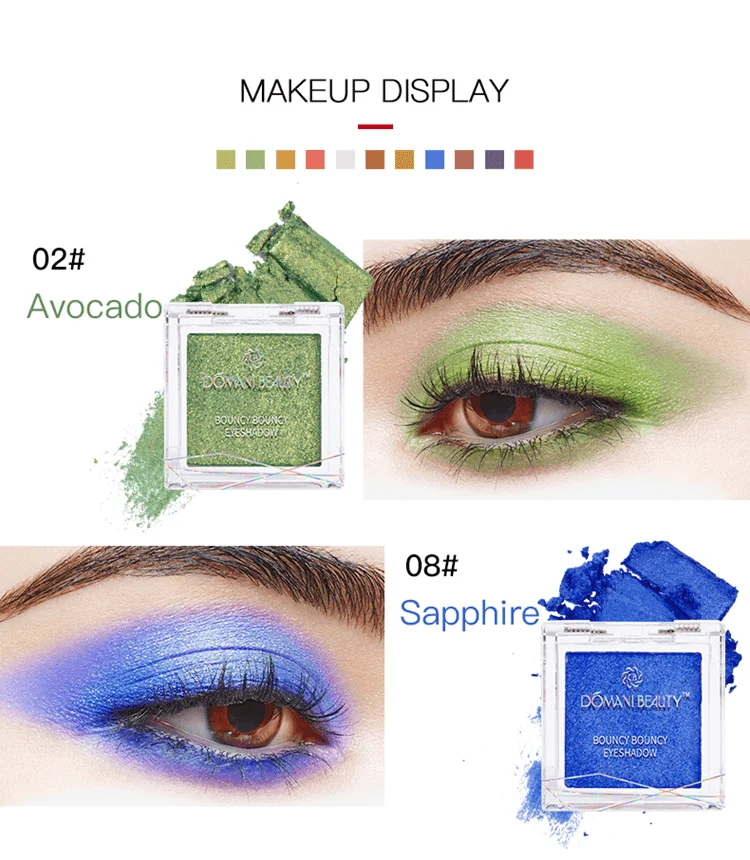 Domani Beauty Long Lasting Gold Custom Private Label Glitter Loose Pigment Cheap Red Makeup 11colors Single Eye Shadow Eyeshadow