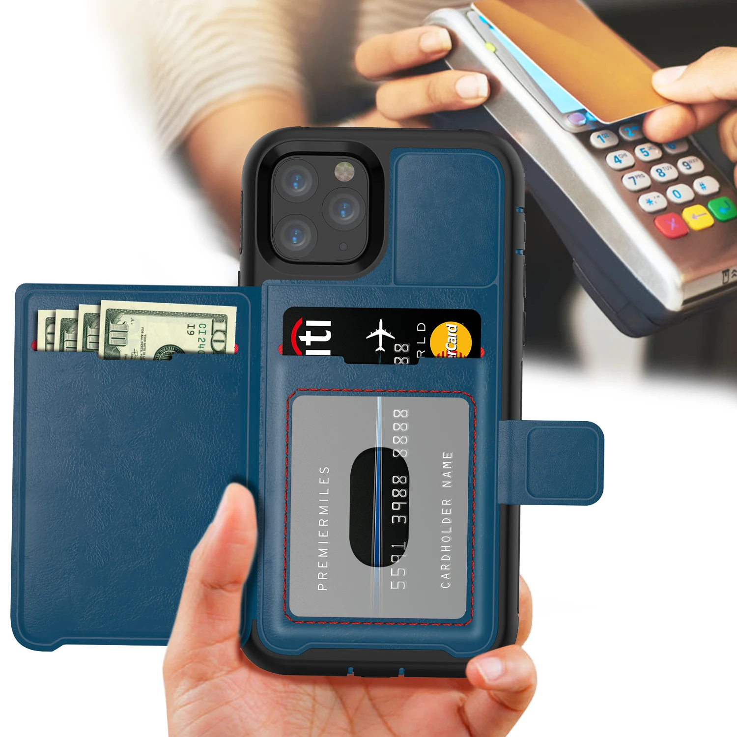 Amazon Hot Products Wallet Leather Carcasa de Telefono para for iPhone 11 Pro Card Slot Phone Case