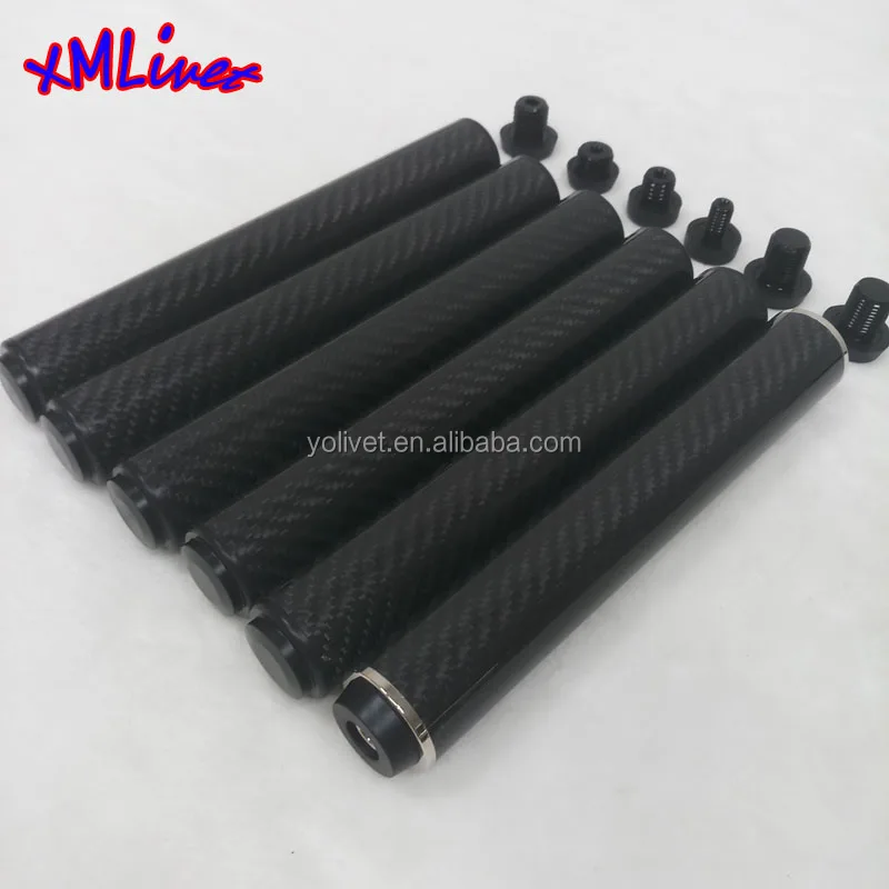 Xmlivet 8inch Black Carbon Different Joints Billiard Cue Extension With