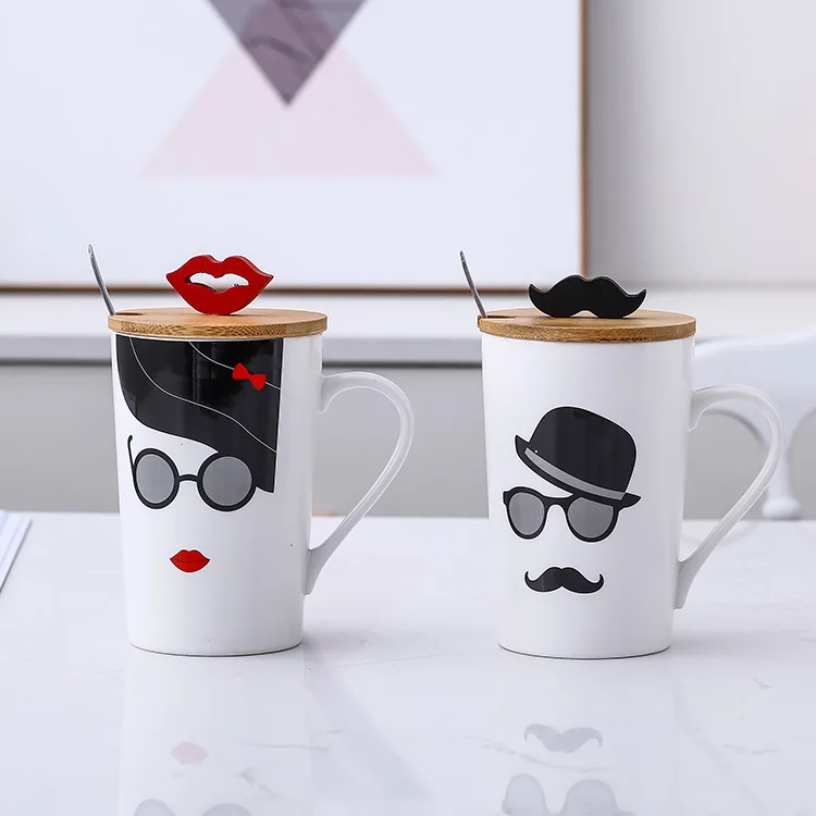 クリスマスプレゼントodm顔コーヒーマグ現代セラミックおかしいマグ木製蓋 Buy おかしいマグ Product On Alibaba Com