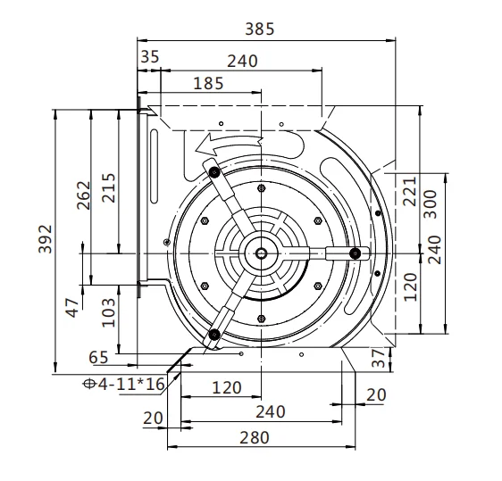 Centrifugal Blower, 3-Speed, Waterproof, 9-9-550W, 230V - detail 8