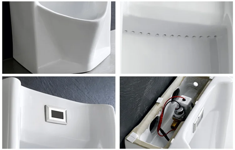 Saving water top flushing installation bathroom ceramic floor mounted sensor wc urinal for sale