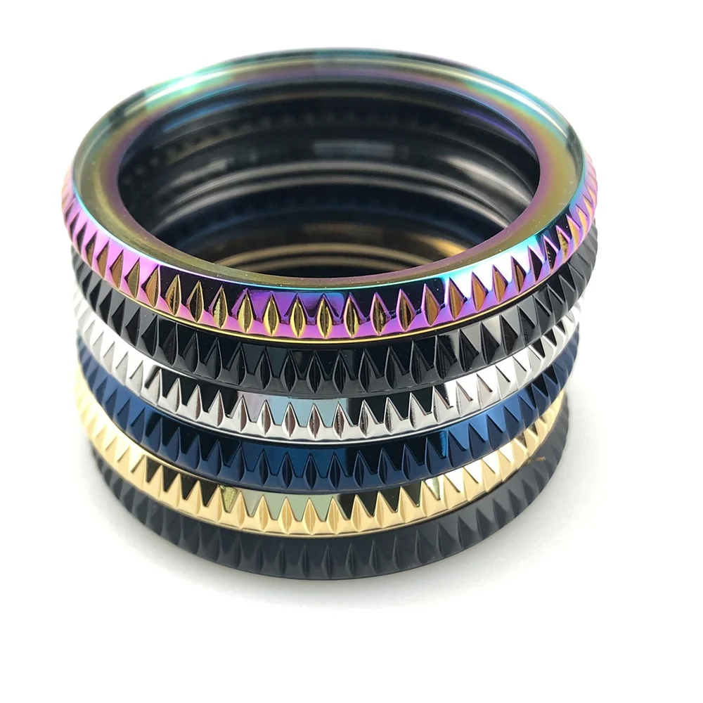

New Arrival 316L Stainless Steel SKX007 009 Interchange Bezel For Submersion Watch, Ip gold, black, silver,blue,rainbow