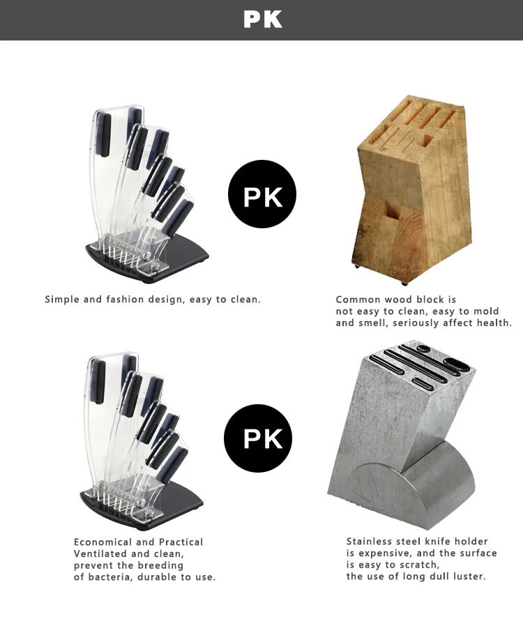 Mini 5PCS Kitchen Knife Acrylic Block