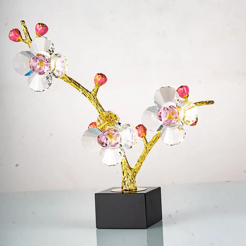 Modern Chinese Bathroom Accessories Set  Plum Blossom Tree Decorations Rustic Ornaments for the Home details