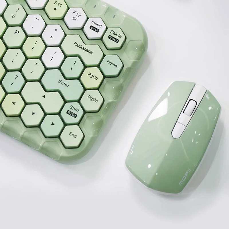 green hexagon keyboard