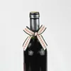 New design elastic loop bow tie grosgrain ribbon bow for wine bottle decoration