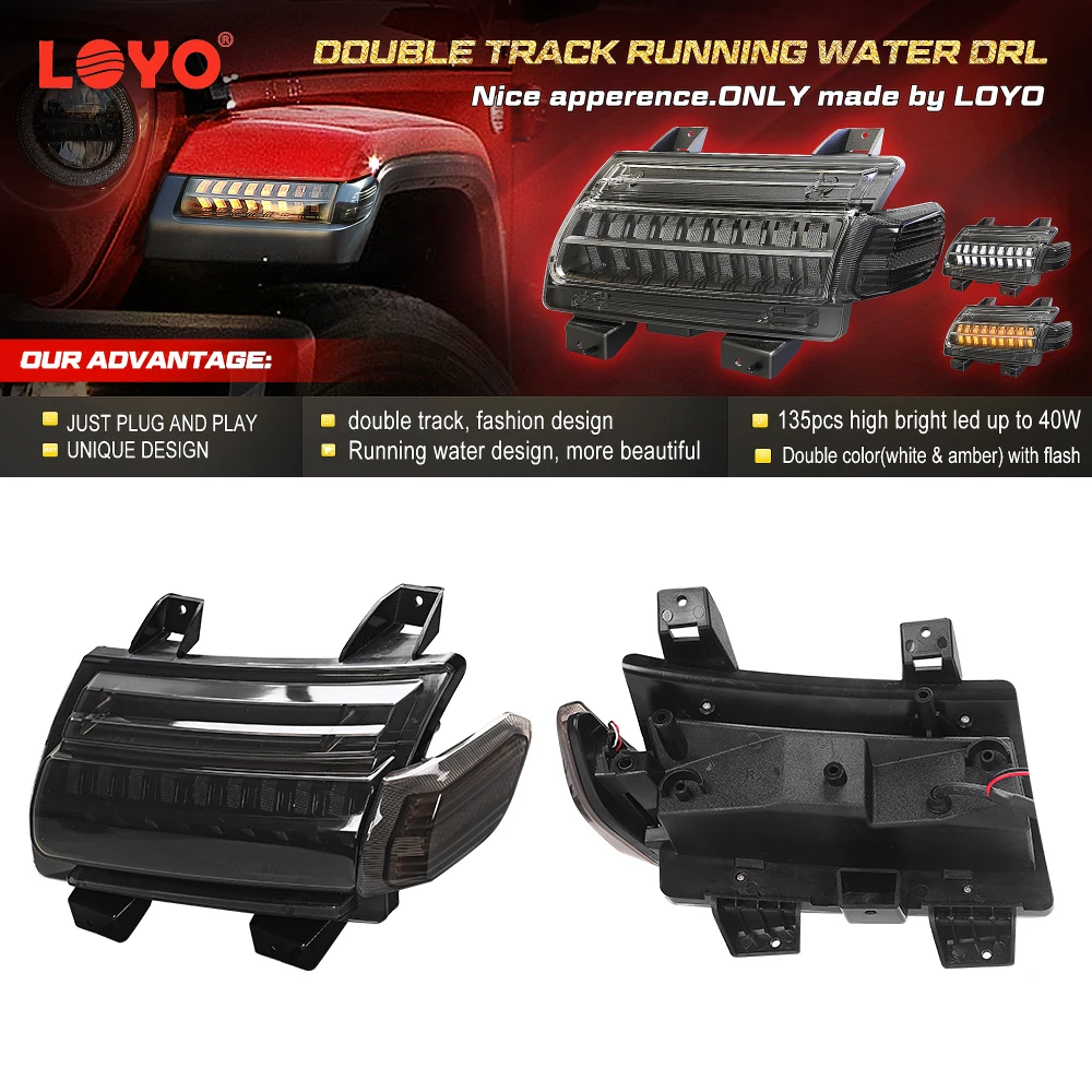 Loyo 2020 New Jl Fender Flares Lights Smoked Front Side Reflector & Blinker Light For Jeep Jl