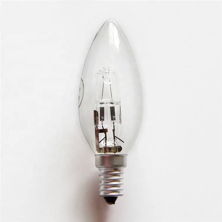 Factory price C35  18W 28W 42W clear glass  E14 E12 E27 B22 Eco halogen bulb  for decoration