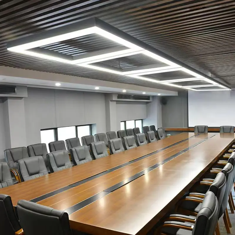 product led office square chandelier for meeting rooms gyms shopping malls ceiling lamp with modeling light-21