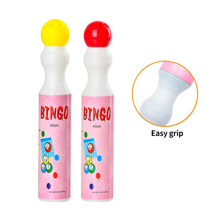Custom Logo Bingo Daubers 40ml 10mm Sponge Nib Bingo Pens Dabbers Color