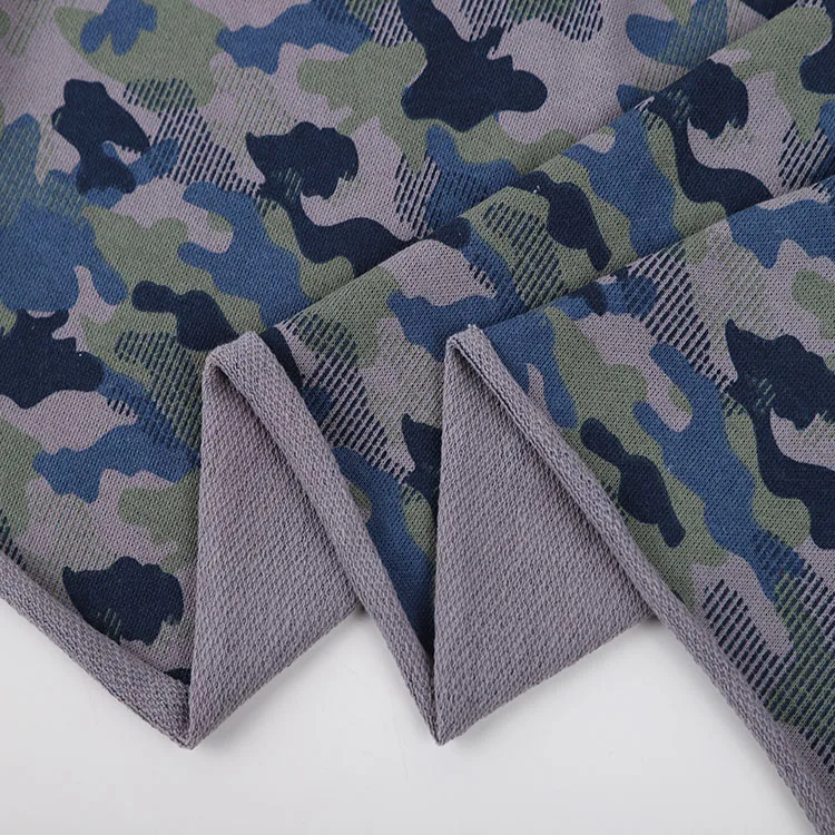 Popular camouflage pattern fleece knitting terry fabric for sportswear military