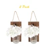 HOT SALE Hanging Glass Patio Lantern Decoration Mason Flower Jar Battery Powered String Mason Jar Lights