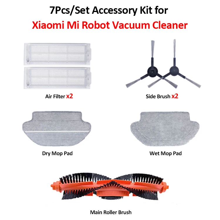 Accessories Kit For XIAOMI MI Robot Vacuum Replacement Parts Set Brush Filter # 