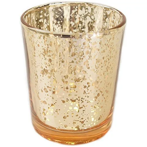 New Design Mercury Rose Gold Shaped Glass Light Votive Holders Tea Candle