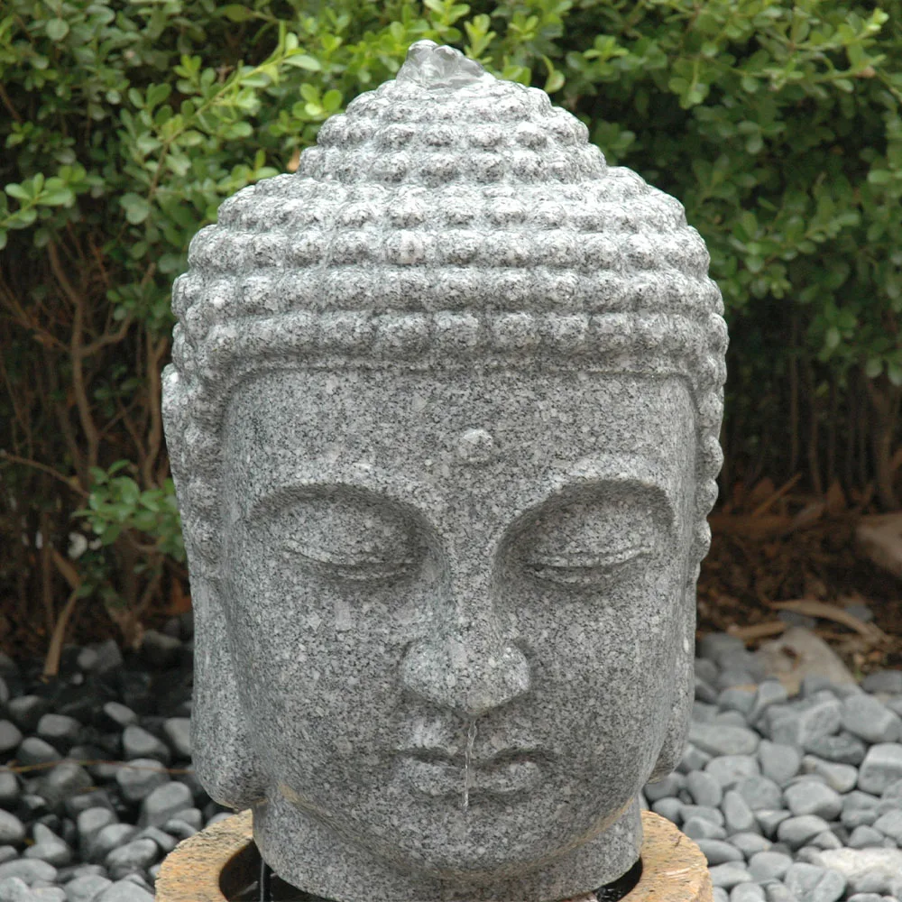 Natural Stone Carving Outdoor Water Feature Fountain Budha Water