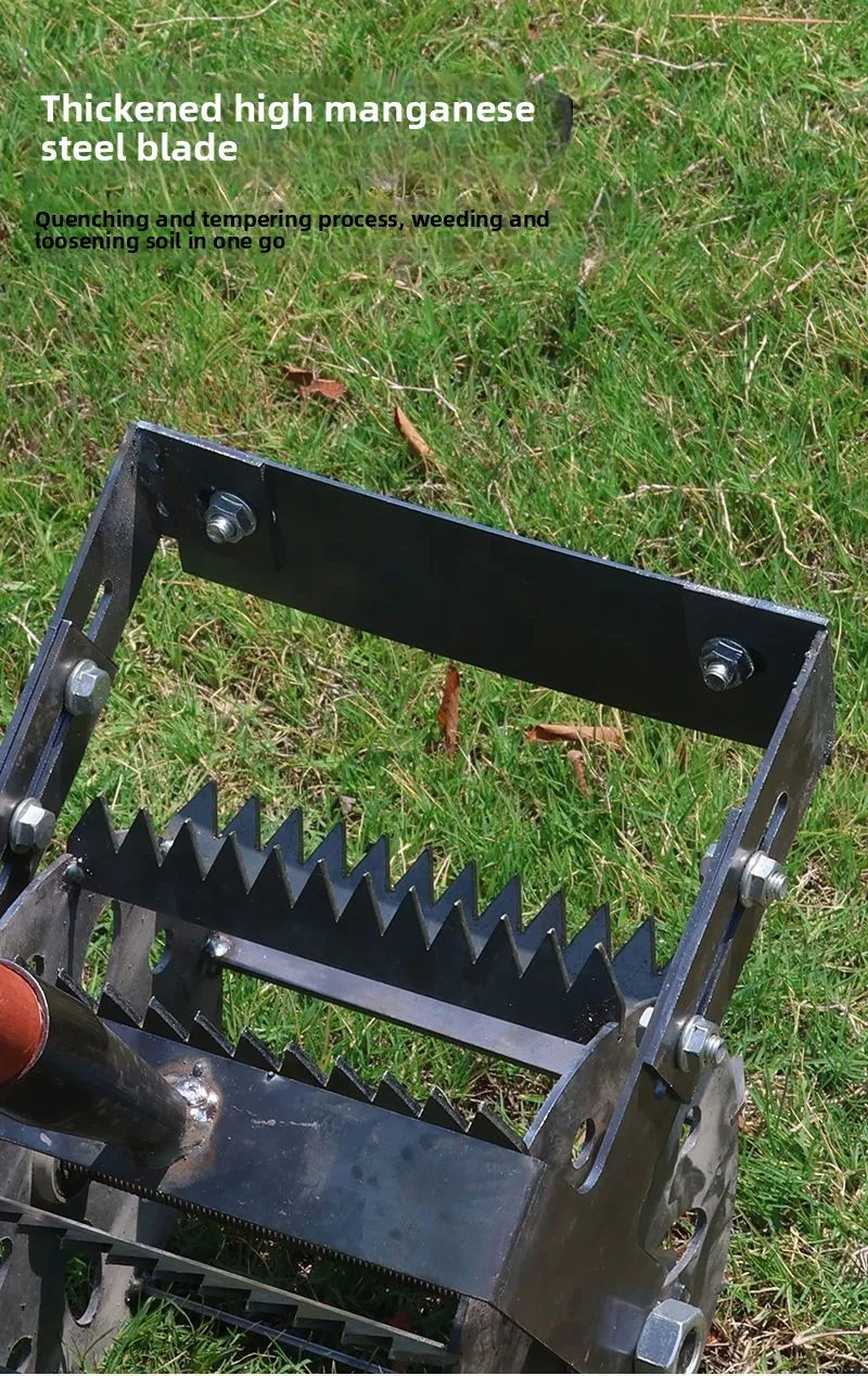 Upgraded Thickened Widened Wheel-Type Hoe Hand Push Artifact with Quenched Manganese Steel Serrated Soil Loosening Tool