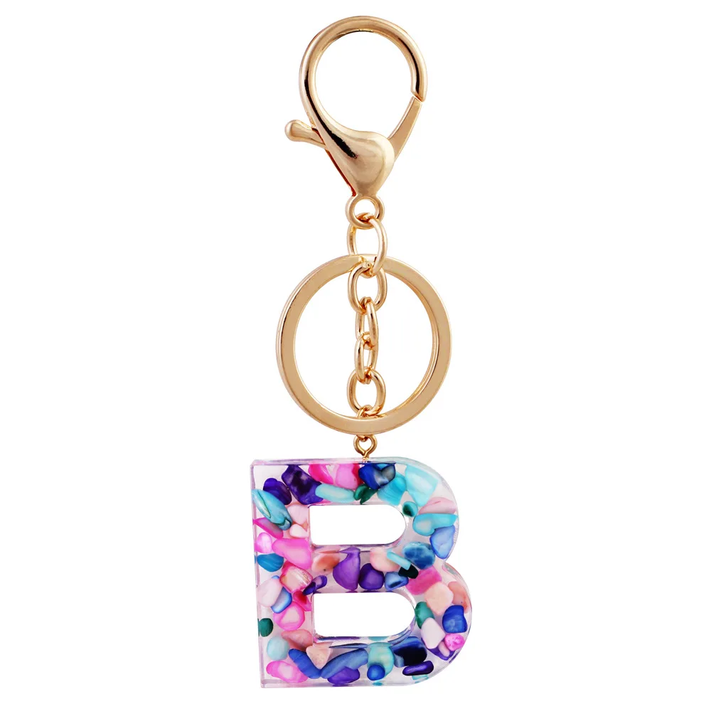 Fashion Cute 26 Letter Pendant Key Chain For Women Men Acrylic A To Z ...