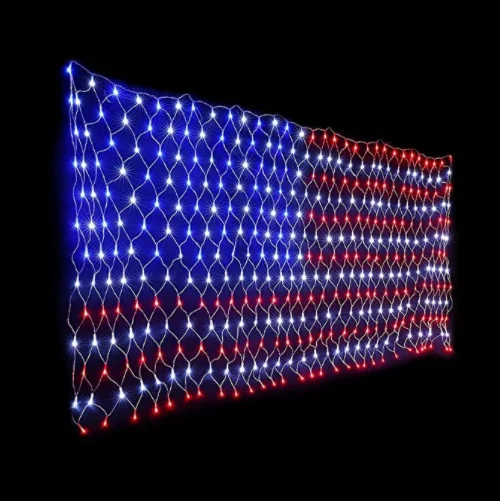 Pattern Size Customized Waterproof  USA Independence Day String light led American flag net light