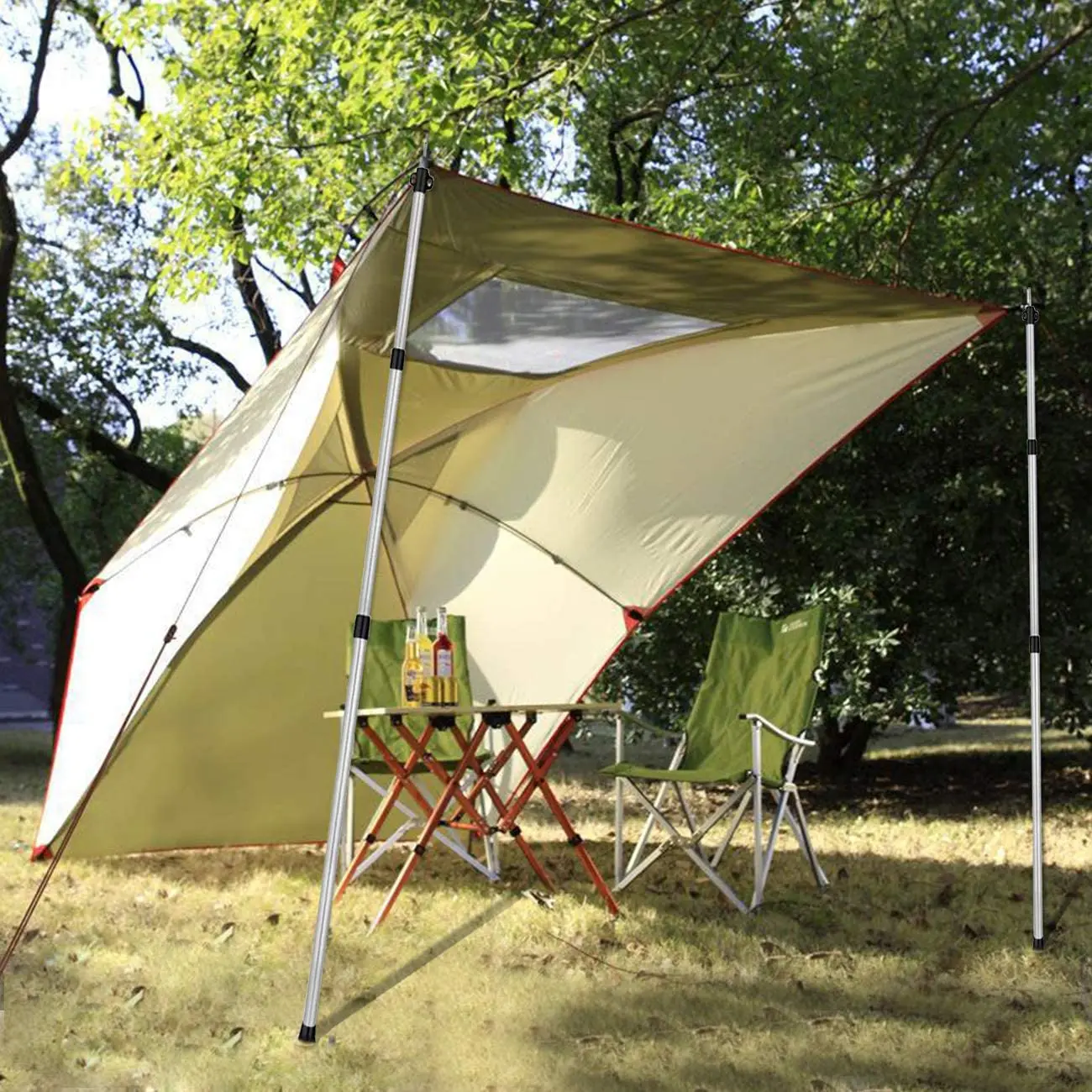 Adjustable Telescoping Tarp Tent Poles 2.75ft To 8ft Xl Rod Extending