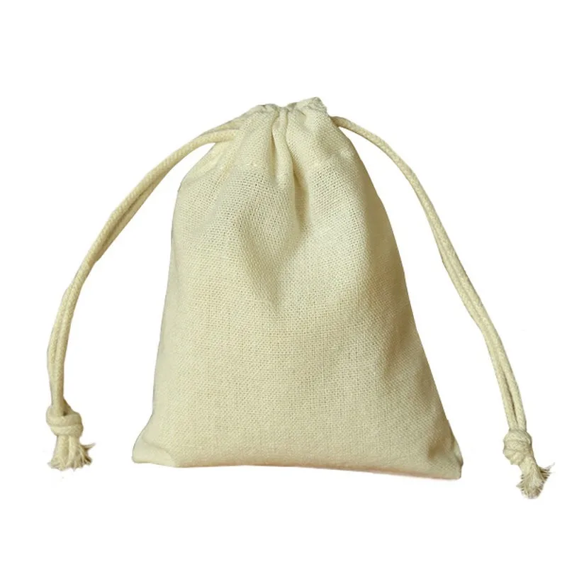 Factory Wholesale Custom 100 Cotton Fabric Drawstring Bag Jewelry