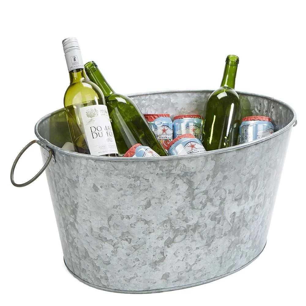 Fovor Oval Wine Ice Bucket for Champagne Wine Beer Home Pub Bar Party Drinks Cooler Chiller 