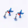 Free Shipping Online Wholesale 925 Silver Post Bring Good Luck Bird Enamel Stud Earring Women