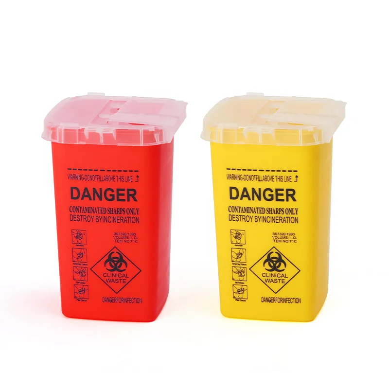 1l Plastic Tattoo Waste Box Medical Supplies Container Disposable