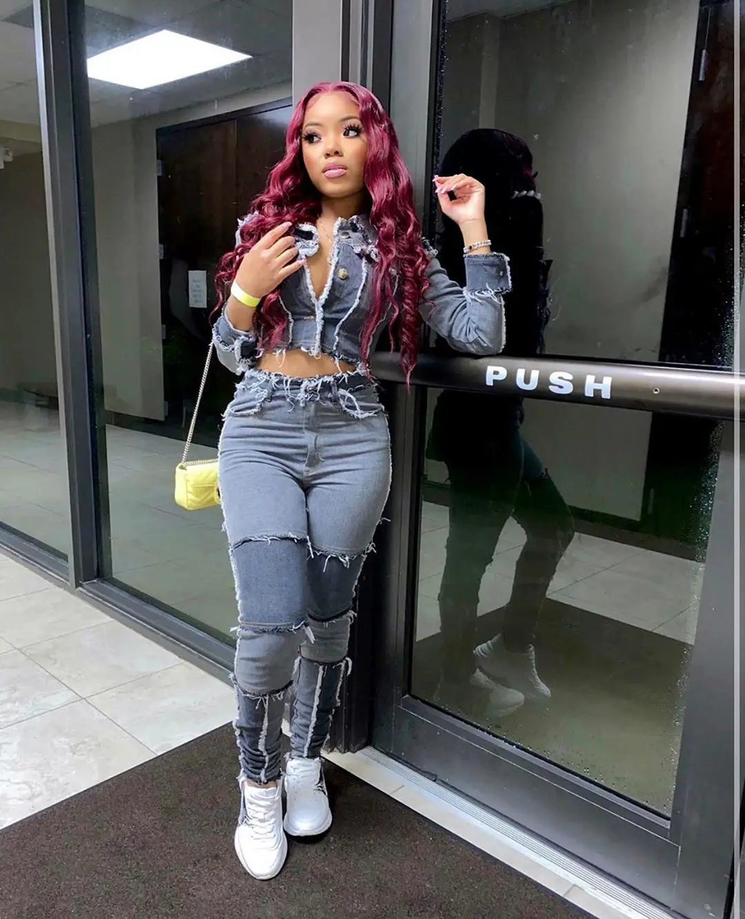 2022 Sexy Denim Two Piece Set Fall 