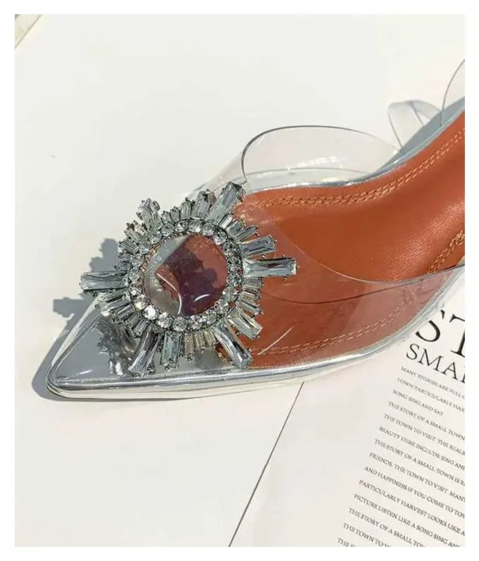 flat mules with rhinestones