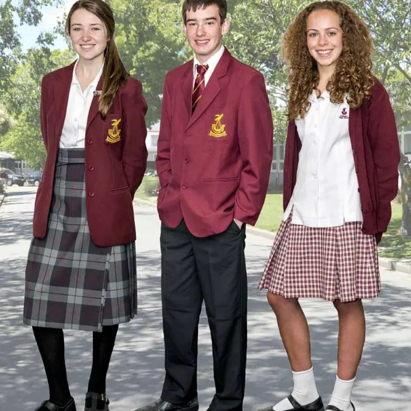 burgundy color school uniform