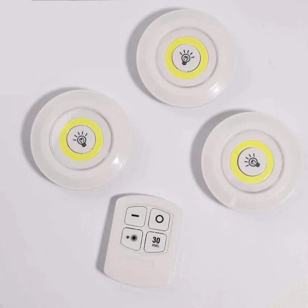 Remote Control 3 Pack Wireless surface mounted LED panel light Puck Light ,Closet Lamp ,Battery Powered Cabinet light
