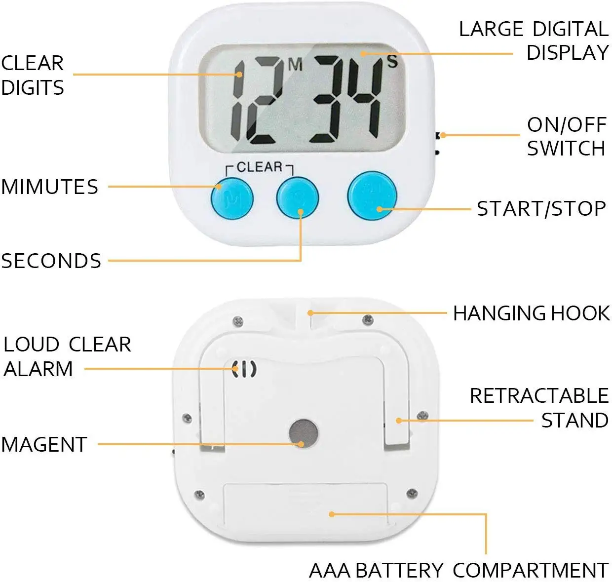 Timer Electronic Digital Lcd Kitchen Timer Small Promotional