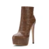 Women Sexy Snake Skin Botas Mujer16cm High Heels Platform Shoes Ankle Boots For Winter