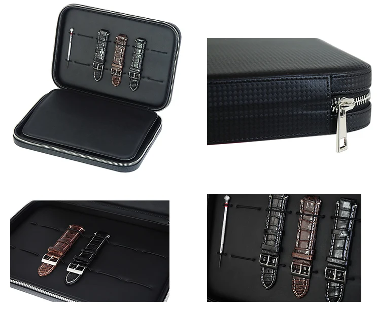 Black PU Leather Watch Strap Box - Durable and Dustproof Storage Case ...