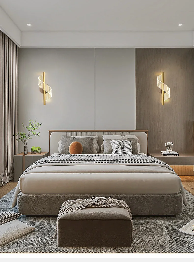 product modern minimalist nordic led bedside lamp cross border ultra bright aluminum for bedroom living room aisle background wall light-7