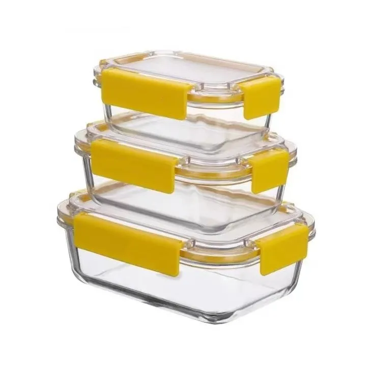 Best Kitchen glass Food Storage & Container Set Glass Storage Containers Bento Lunch Box For