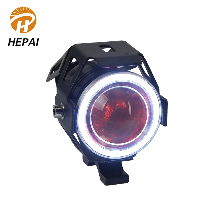 Lens Spotlight with black silver blue golden red aluminum profile U7 12V 10W led motorcycle driving light